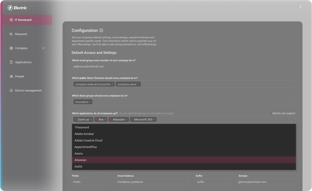 Company Configuration in Platform