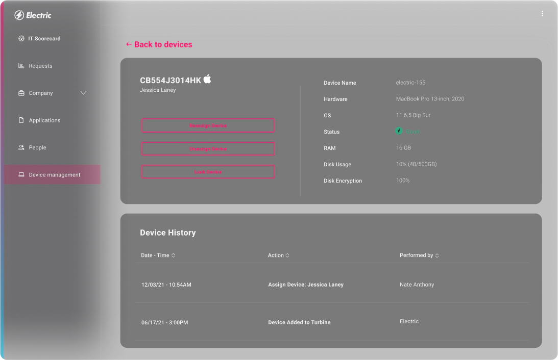 Device Details for IT Compliance