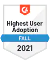 Highest User Adoption Fall 2021 G2
