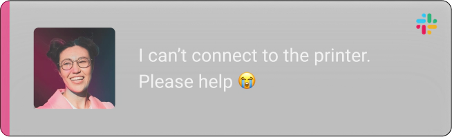 cant connect to the printer request