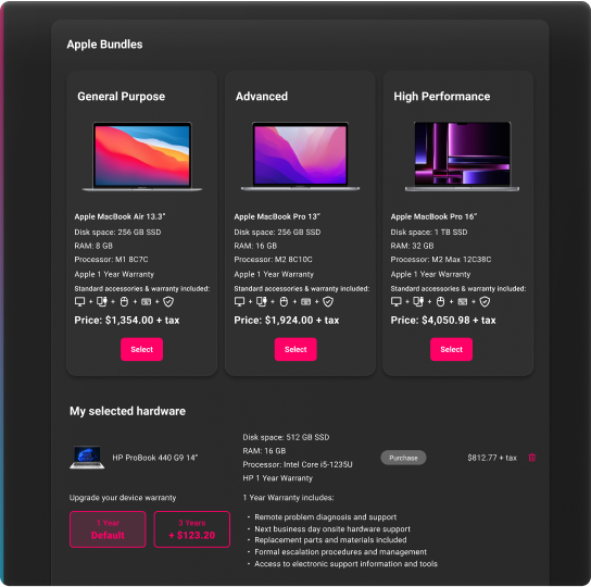 Onboarding - Select Hardware Type